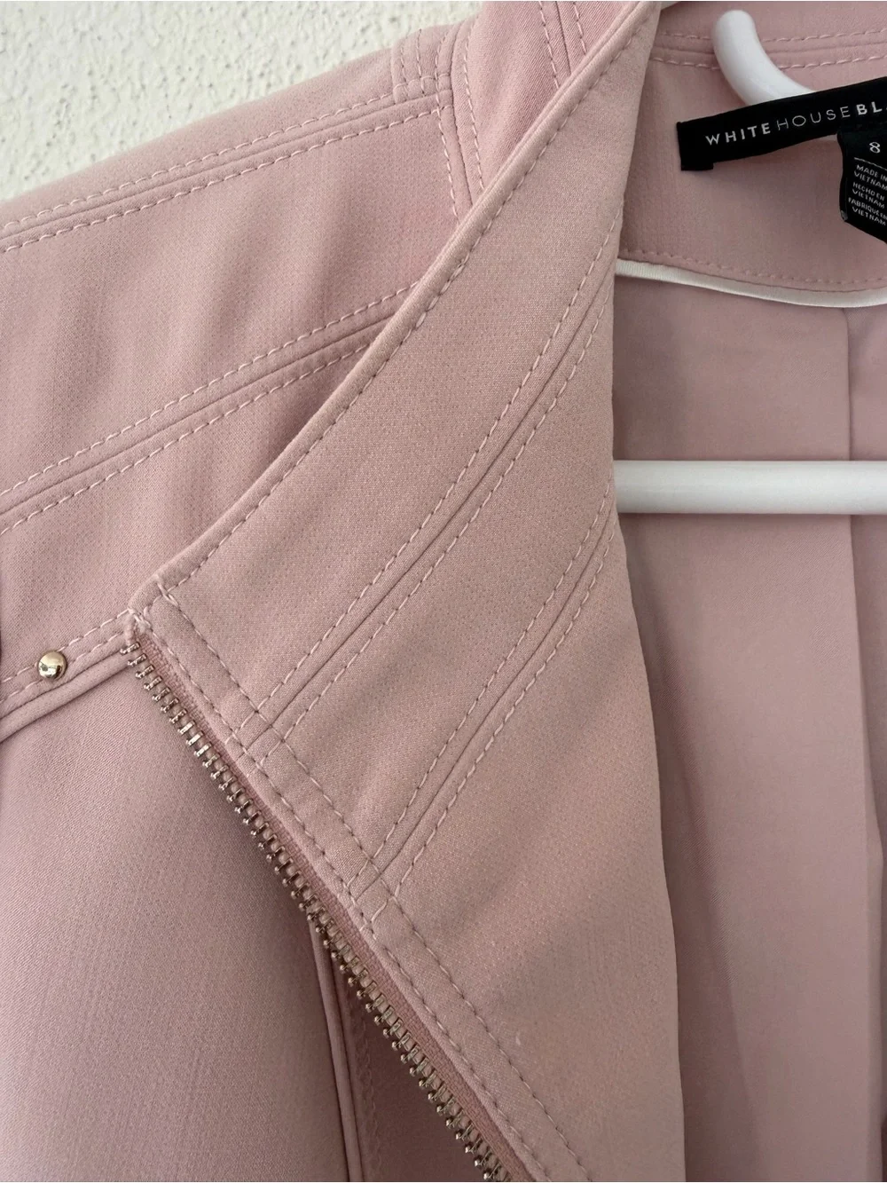 White House Black Market Blush Pink Moto Jacket Blazer – Size 8 - Picture 9 of 17